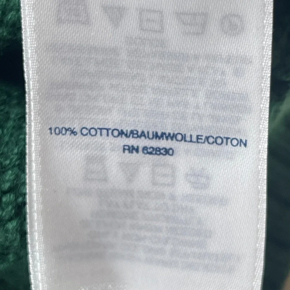 Lands' End Sweater Mens 1X Green Cotton Cable Knit Crewneck Long Sleeve Pullover